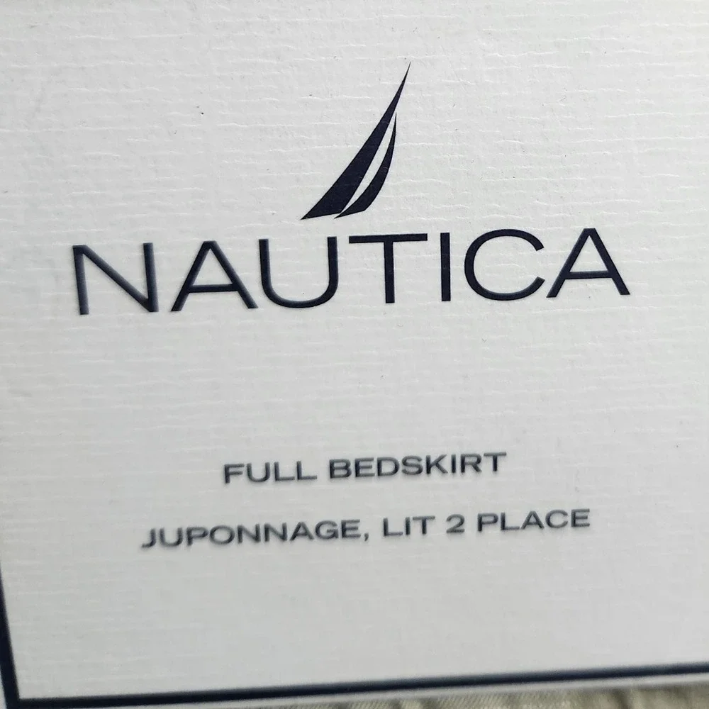 Nautica Stanhope‎ Full Bed Skirt Brown Sateen 350 Thread Count